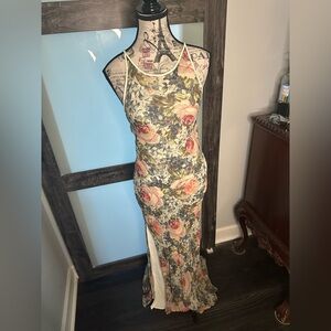Floral Maxi Dress with Halter Neck